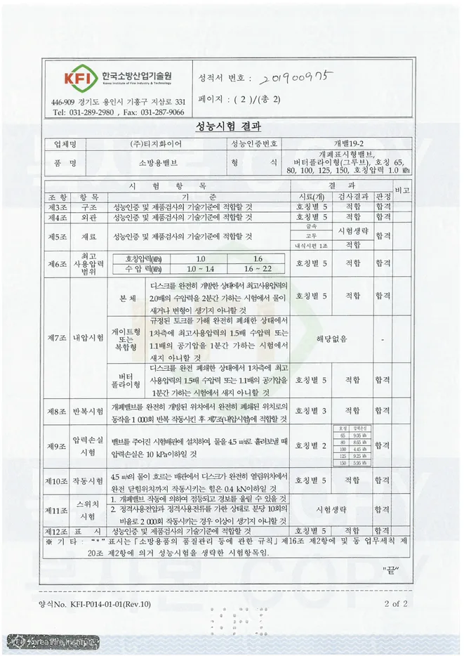 Groove Butterfly Valve Approval drawings & certificates 2